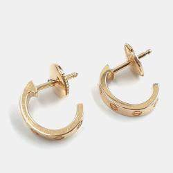 Pre Owned Cartier 18K Rose Gold Love Hoop Earrings