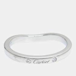 Pre Owned Cartier Platinum and Diamond Ballerine Band Ring EU 48