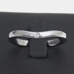 Pre Owned Cartier Platinum and Diamond Ballerine Band Ring EU 48