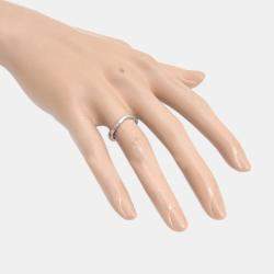 Pre Owned Cartier Platinum and Diamond Ballerine Band Ring EU 48