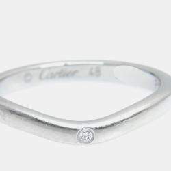 Pre Owned Cartier Platinum and Diamond Ballerine Band Ring EU 48