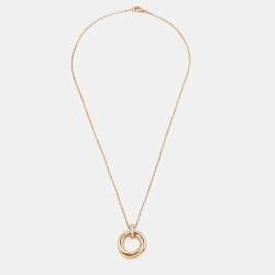 Cartier Trinity Diamond 18K Three Tone Gold Pendant Necklace