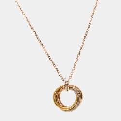 Cartier Trinity Diamond 18K Three Tone Gold Pendant Necklace