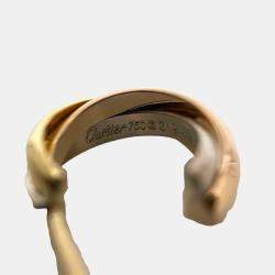 Pre Owned Cartier 18K Yellow, Rose, White Gold Trinity Hoop Earrings