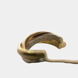 Pre Owned Cartier 18K Yellow, Rose, White Gold Trinity Hoop Earrings