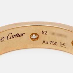 Cartier Love 8 Diamond 18k Rose Gold Wedding Band Ring 52
