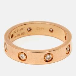 Cartier Love 8 Diamond 18k Rose Gold Wedding Band Ring 52