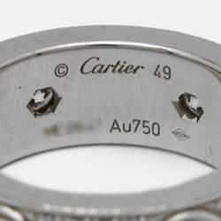 Cartier Love Diamonds 18k White Gold Ring Size 49 