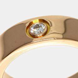 Pre Owned Cartier 18K Rose Gold and Diamond Love Band Ring EU 50