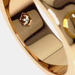 Pre Owned Cartier 18K Rose Gold and Diamond Love Band Ring EU 50