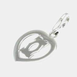 Cartier 18K White Gold and Diamond Double C Heart Charm