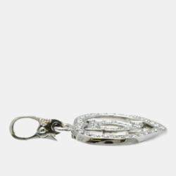 Cartier 18K White Gold and Diamond Double C Heart Charm