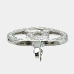 Cartier 18K White Gold and Diamond Double C Heart Charm