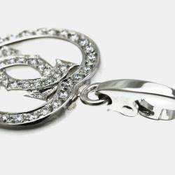 Cartier 18K White Gold and Diamond Double C Heart Charm
