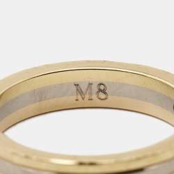 Pre Owned Cartier Vendome Louis 18k Three Tone Gold Wedding Band Ring Size 48