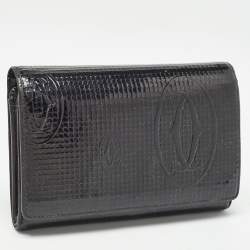 Cartier Black Patent Leather Happy Birthday Compact Wallet