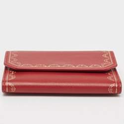 Pre Owned Cartier Red Leather Guirlande de Cartier Compact Wallet