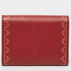 Pre Owned Cartier Red Leather Guirlande de Cartier Compact Wallet