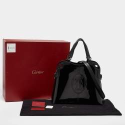 Pre Owned Cartier Black Patent and Leather Marcello de Cartier Satchel
