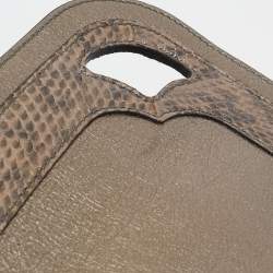 Pre Owned Cartier Metallic Suede and Python Marcello de Cartier Saddle Bag