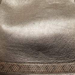 Pre Owned Cartier Metallic Suede and Python Marcello de Cartier Saddle Bag