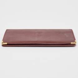 Cartier Burgundy Leather Must de Cartier Long Bifold Wallet