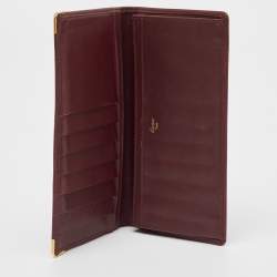 Cartier Burgundy Leather Must de Cartier Long Bifold Wallet