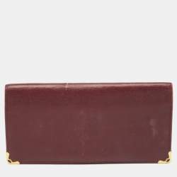 Cartier Burgundy Leather Must de Cartier Long Bifold Wallet