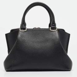 Pre Owned Cartier Black Leather Mini C de Cartier Satchel