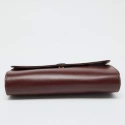 Pre Owned Cartier Burgundy Leather Must 21 de Cartier Flap Clutch