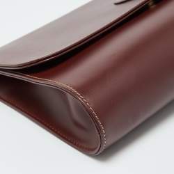 Pre Owned Cartier Burgundy Leather Must 21 de Cartier Flap Clutch