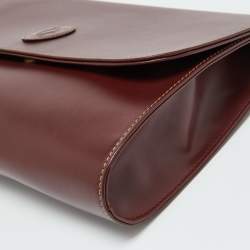 Pre Owned Cartier Burgundy Leather Must 21 de Cartier Flap Clutch