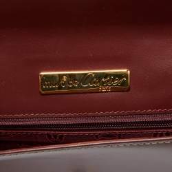 Pre Owned Cartier Burgundy Leather Must 21 de Cartier Flap Clutch