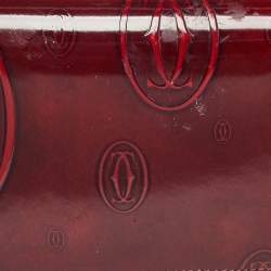 Pre Owned Cartier Burgundy Patent Leather Happy Birthday Continental Wallet
