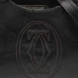 Pre Owned Cartier Dark Brown Leather Marcello de Cartier Bag