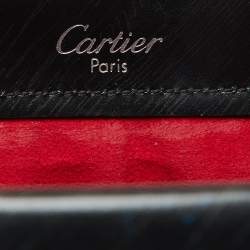 Pre Owned Cartier Black Leather Trinity Bag