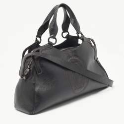 Pre Owned Cartier Black Leather Marcello de Cartier Bag