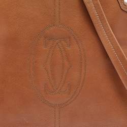 Pre Owned Cartier Tan Leather Marcello de Cartier Satchel