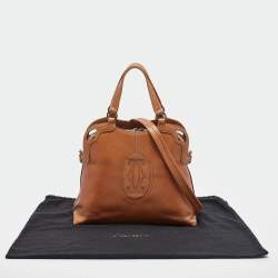 Pre Owned Cartier Tan Leather Marcello de Cartier Satchel