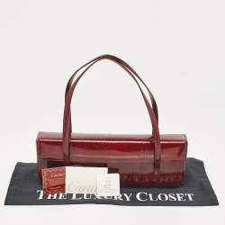 Cartier Red Patent Leather Happy Birthday Cabochon Shoulder Bag