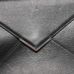 Pre Owned Cartier Black Leather Envelope Shoulder Bag