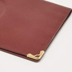 Cartier Burgundy Leather Must de Cartier Bifold Long Wallet