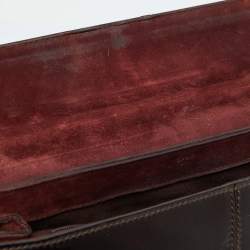 Cartier Dark Brown Patent Leather and Snakeskin Feminine Line Top Handle Bag