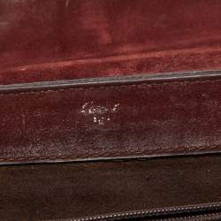 Cartier Dark Brown Patent Leather and Snakeskin Feminine Line Top Handle Bag