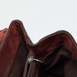 Cartier Dark Brown Patent Leather and Snakeskin Feminine Line Top Handle Bag