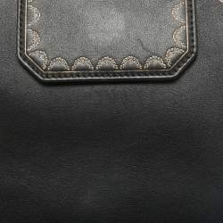 Pre Owned Cartier Black Leather Mini Guirlande De Cartier Top Handle Bag