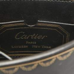 Pre Owned Cartier Black Leather Mini Guirlande De Cartier Top Handle Bag