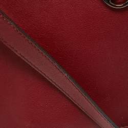 Cartier Burgundy Leather and Suede Marcello De Cartier Flap Top Handle Bag