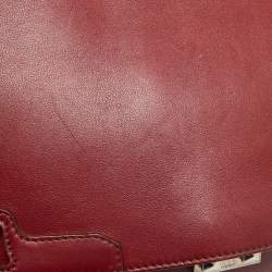 Cartier Burgundy Leather and Suede Marcello De Cartier Flap Top Handle Bag