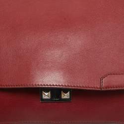 Cartier Burgundy Leather and Suede Marcello De Cartier Flap Top Handle Bag